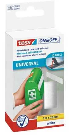 Tesa ON&OFF Universal Klettband juodas 2,5m 20mm