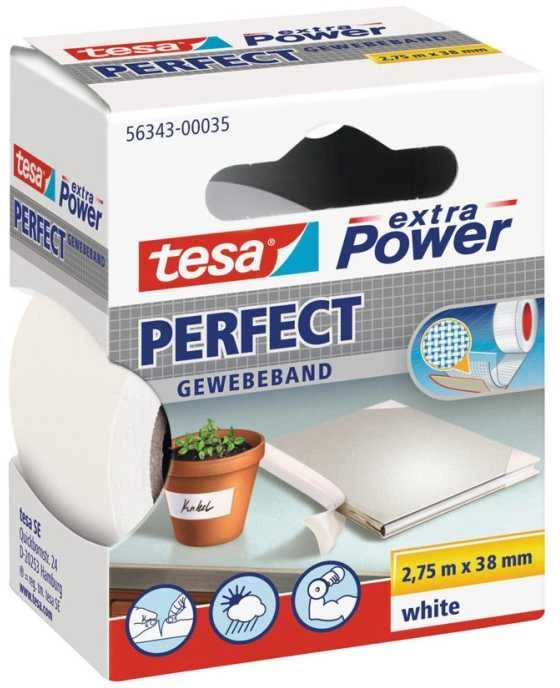 Tesa Extra Power Perfect audinio juosta 2,75 m 38 mm balta