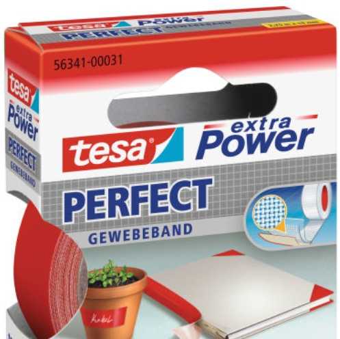Beiersdorf Tesa extra Power Perfect medžiaginė juosta 2,75m 19mm geltona