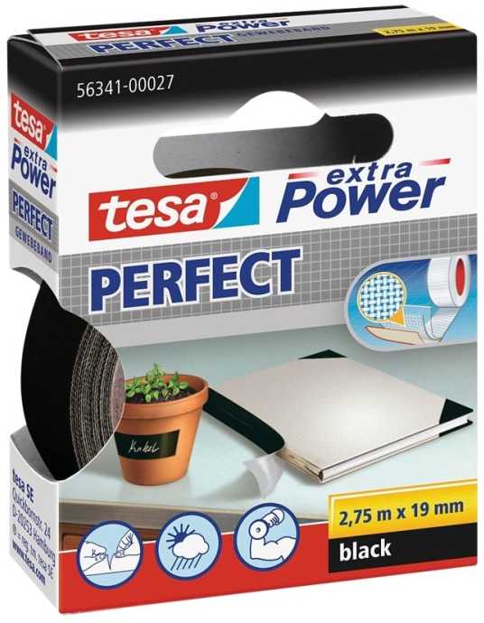 Beiersdorf Tesa extra Power Perfect medžiaginė juosta 2,75m 19mm geltona