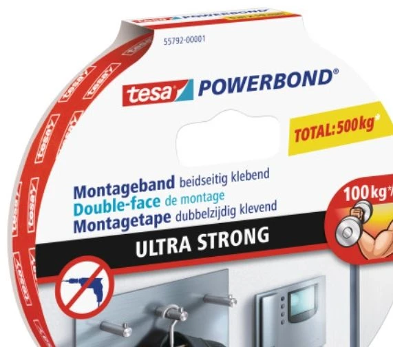 Tesa Powerbond Montageband itin tvirta juosta, 5 m, 19 mm