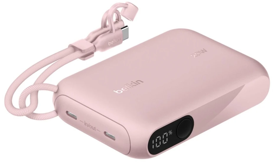 Powerbank Belkin Powerbank su wyświetlaczem 20W 10.000mAh USB-C rožinė BPB027hqPK