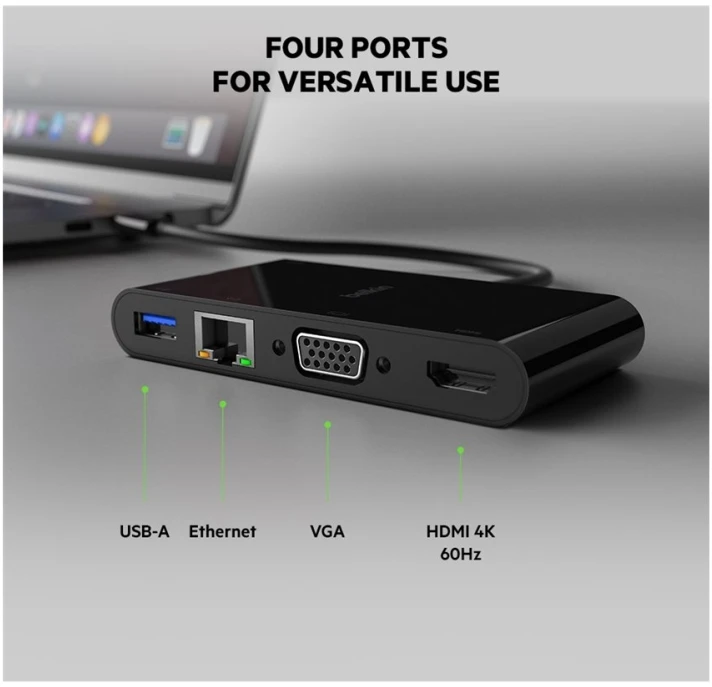Belkin AVC005BTBK interface hub USB 3.2 Gen 1 (3.1 Gen 1) Type-C Juodas