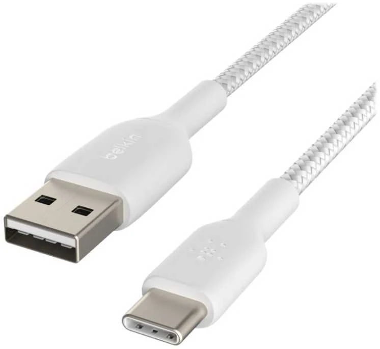 BELKIN BOOST CHARGE USB-A Į USB-C CABLE_BRAIDED, 2M, Baltas