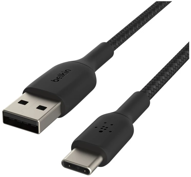 USB kabelis Belkin Boost Charge Braided USB-A to USB-C 1.0m juodas