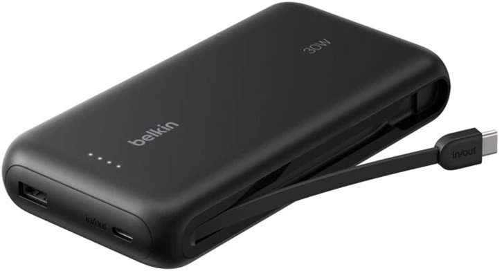 Belkin Powerbank 20 000 mAh do Nintendo Switch 2, 30W, įmontuotas kabelis USB-C, juoda
