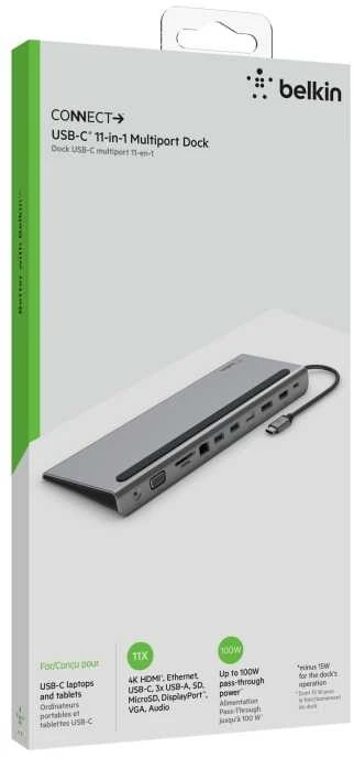 Nešiojamojo Kompiuterio Dokas - Belkin Inc004btsgy Type-C Juodas/pilkas