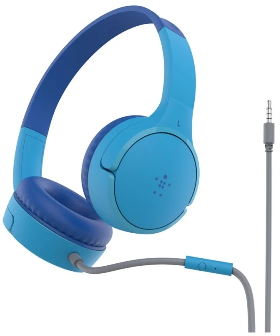 Belkin vaikiškos laidinės ant ausų ausinės su mikrofonu, 3,5 mm jungtimi, 85 dB, AUD004btBL