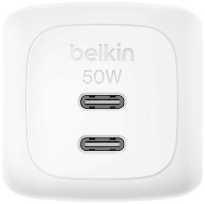 Įkroviklis Belkin BOOSTCHARGE jungiama į tinklą 2 USB-C 50W PD + PPS Baltas (WCH019KQWH)