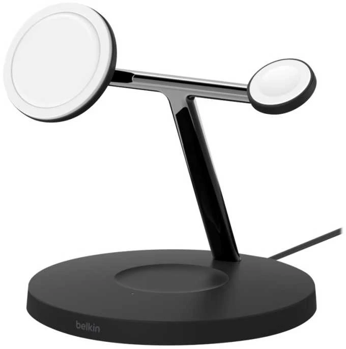 Belkinas | Pro MagSafe 3in1 belaidis įkrovimo stovas + kintamosios srovės maitinimo adapteris | PAdidinkite įkrovimą