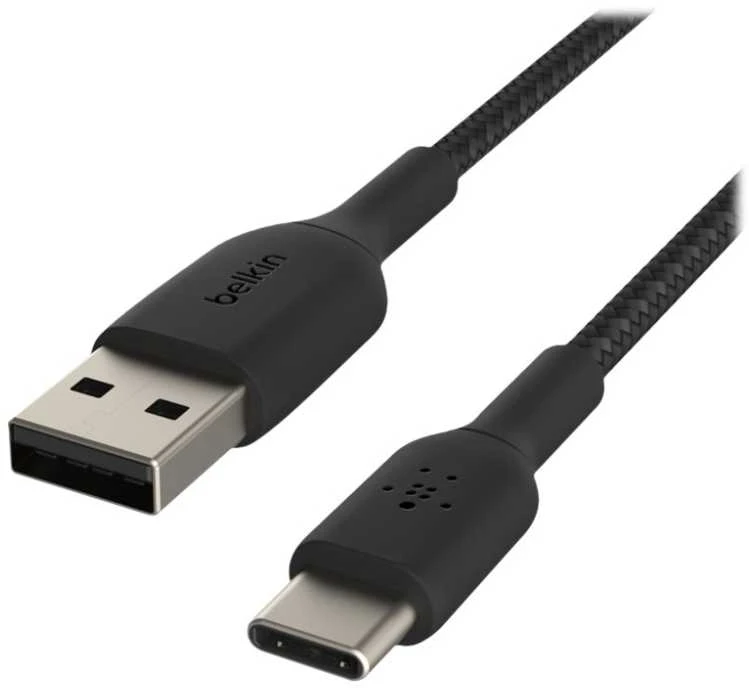 USB kabelis Belkin Boost Charge Braided USB-A to USB-C 1.0m juodas
