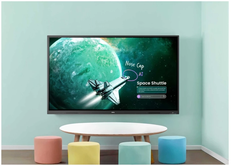 Monitorius Interaktyvi sistema BenQ RE7505A interaktyvi lenta 190,5 cm (75") 3840 x 2160 px jutiklinis ekranas juoda USB (9H.FD4TC.DE1)