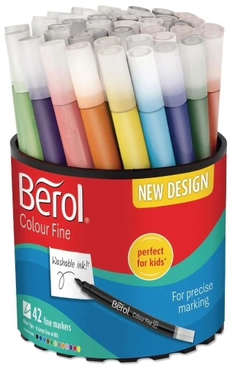 Newell Flomasteriai Berol Colourfine, įvairių spalvų, 42 vnt.
