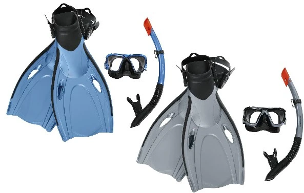 Nardymo kaukė, vamzdelis, pelekų rinkinys pilkas Bestway 25044