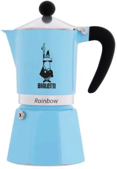 Moka puodas Bialetti Moka Rainbow 6 puodeliai mėlynas