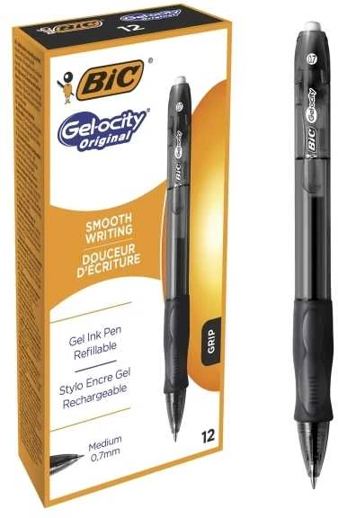Bic Gelinis rašiklis Gel-Ocity 0.7 mm, juodas, pakuotėje 12 vnt. 600659