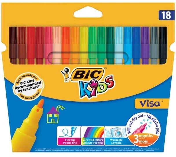 Rašikliai 18 spalvų Kid Visa BIC 8871471BC