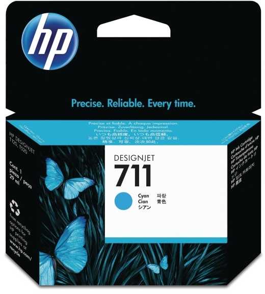 Hewlett Packard (HP) HP 711 Cyan Ink Cartridge 29ml, skirta HP DesignJet T120, T520