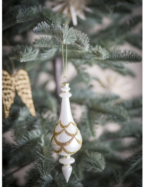 BLOOMINGVILLE Hisar ornamentas, baltas, stiklas