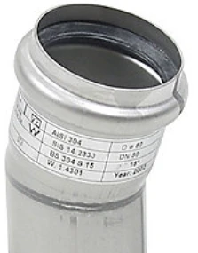 BLÜCHER nerūdijančio plieno 50 mm 15 laipsnių lenkimo vamzdis