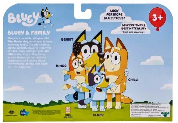 Bluey - 4 figūrėlių rinkinys - šeimos rinkinys (90077)