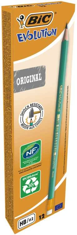 Bic Pieštukai su trintuku Evolution Original, pakuotėje 12 vnt. 083924