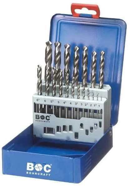 Grąžtas Spiralinių grąžtų rinkinys metalui DIN 338 HSS-G BOHRCRAFT (19 vnt.)