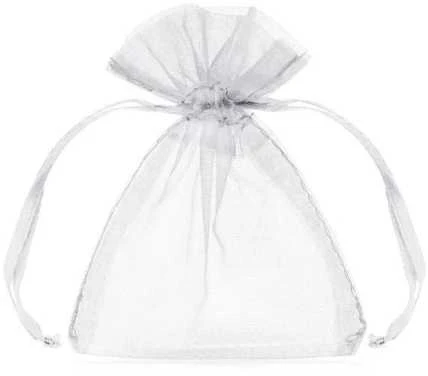 Boland Traciks PartyDeco Organzos maišelis, 10cm (10vnt), Spalva: Balta