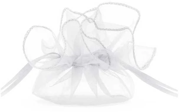 Party Deco PartyDeco Organzos maišelis, 25cm 10 vnt, Spalva: Balta