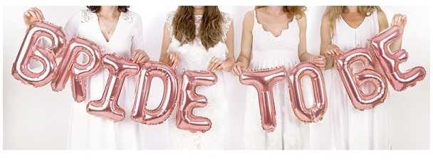 Party Deco Foliniai balionai "BRIDE TO BE" rausvi 340*35cm