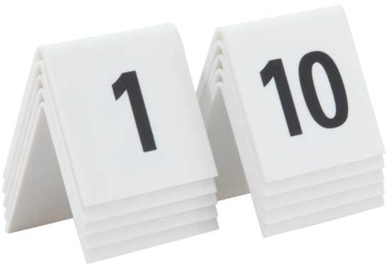 Securit Bordskilt nr 1-10 5x4x5 cm Akryl Hvid,10 stk/ps - (10 stk.)