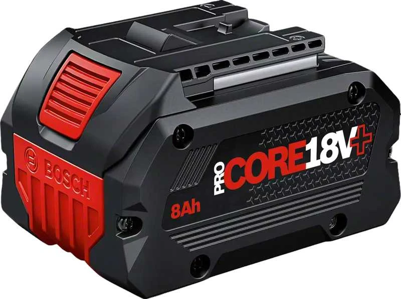 Bosch ProCORE 18V 8.0Ah akumuliatorius, kampinis vaizdas