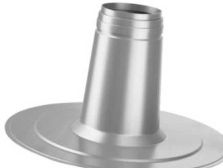 Bosch DN125 Stogo lankstinys - 0° 250 mm, skirtas ištraukiamajam orui per stogą