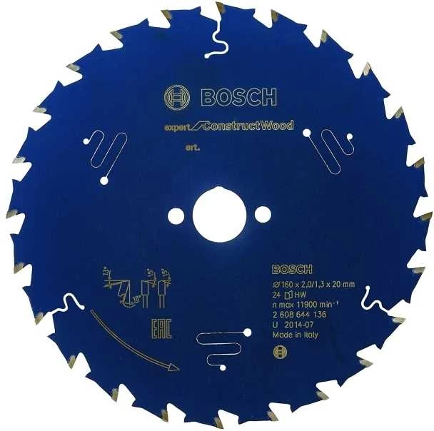 Pjovimo diskas Bosch Expert for Construct Wood 2608644136; 160x20 mm; Z24