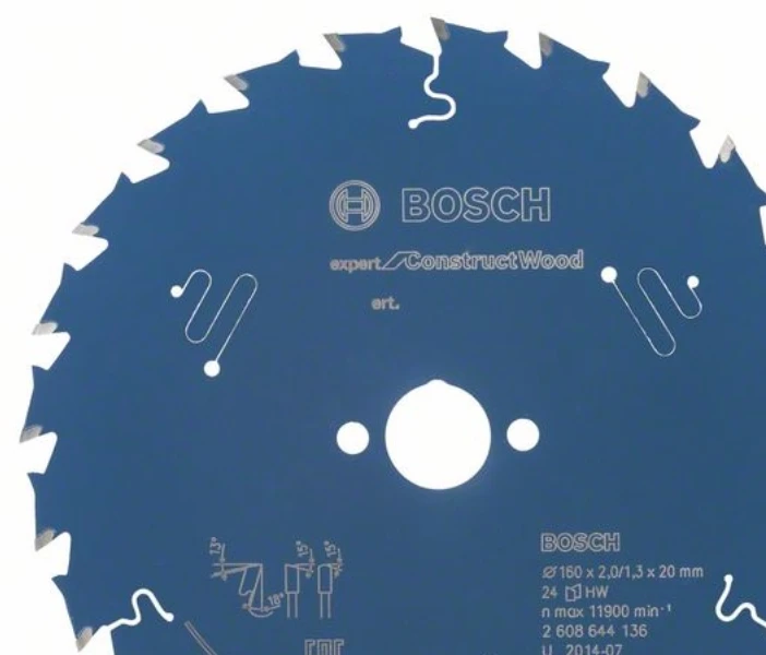Pjovimo diskas Bosch Expert for Construct Wood 2608644136; 160x20 mm; Z24