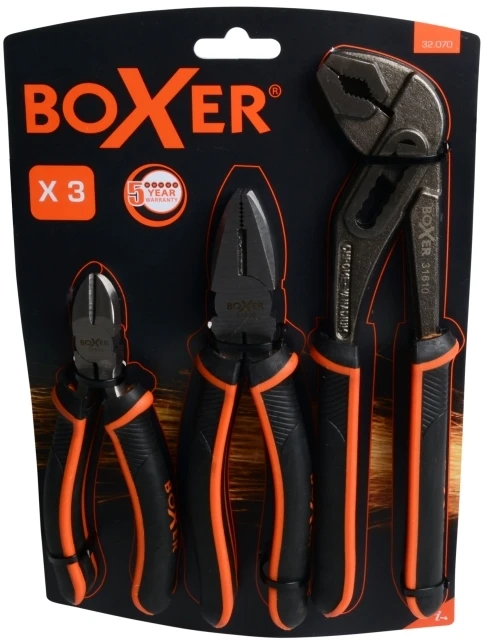 BOXER Tangsæt - 3 stk. 250mm. Vandpumpetang 160mm. Sidebidetang 1