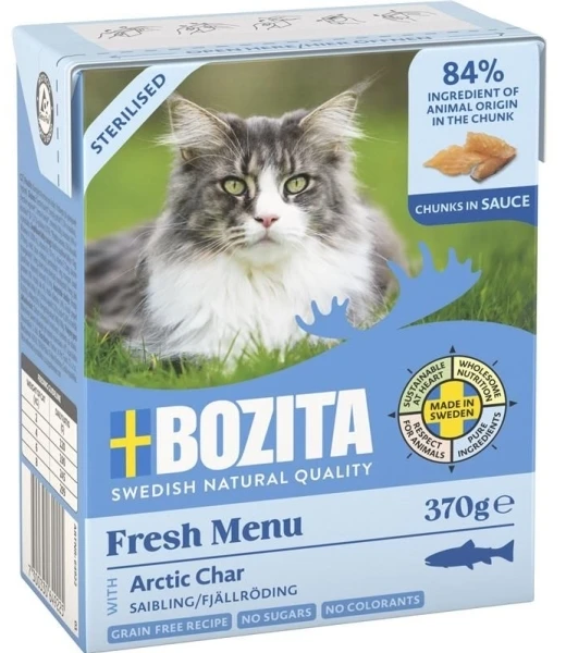 Drėgnas Kačių Maistas - Bozita Fresh Menu Sterilizuotas Arktinis Šamas 370g