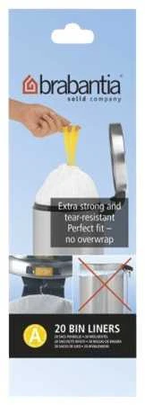 Brabantia Šiukšlių maišai A 3-5L (rit. 20vnt.) - Baltas