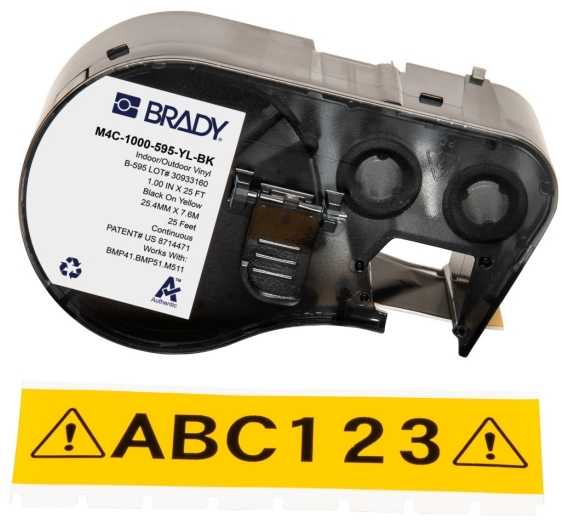 Brady Brady BMP41/BMP51/BMP53/M511 Label (M4C-1000-595-YL-BK)