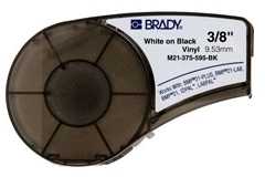 Brady M21-375-595-BK, juoda, lipni spausdintuvo etiketė, vinilo, terminio perkėlimo, akrilo, nuolatinė