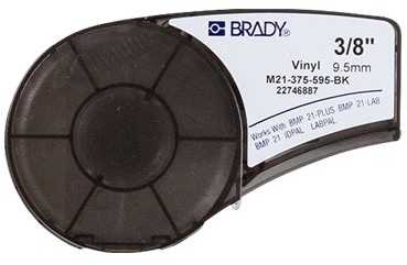 Brady M21-375-C-342-YL, Geltona, Nelipni spausdintuvo etiketė, Poliolefinas, Terminio perkėlimo, Matinis, Laidas/Kabelis