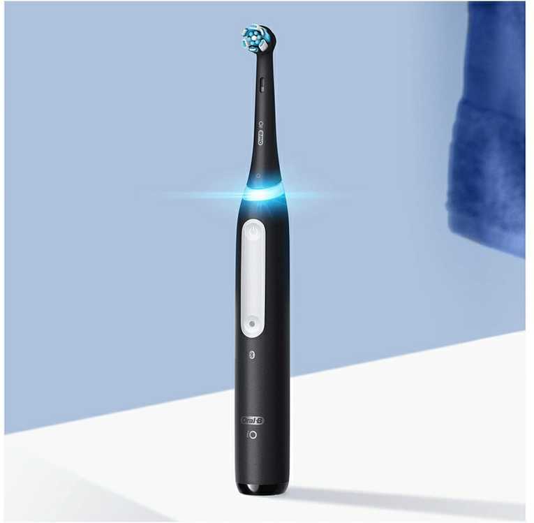 Oral-B iO 4, Suaugusiesiems, Besisukantis dantų šepetėlis, Kasdienė priežiūra, Jautrus, Super jautrus, Balinamasis, Juoda, Matinė juoda, Baterija