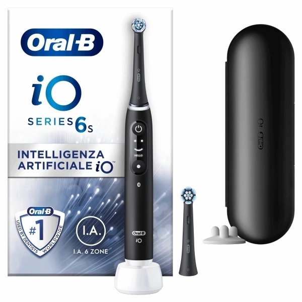 Oral-B Elektrinis dantų šepetėlis | iO6s | Įkraunamas | Suaugusiems | Šepetėlių skaičius galvutės įeina 1 | Number of teeth brushing modes 5 | Juodas Lava