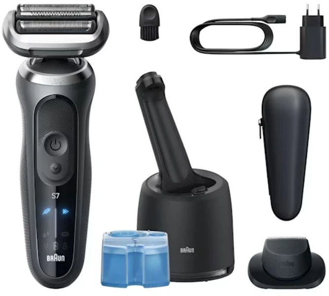 „Braun“ 7 serijos elektrinis skustuvas, „SmartCare“ centras, +1 priedas, 72-C7200CC – auksinis