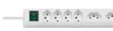 Brennenstuhl 1159462626, 2 m, J tipo, baltas, 6 kintamosios srovės lizdai, 2300 W, 10 A