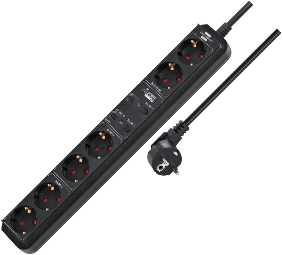 Maitinimo juosta Brennenstuhl Eco-Line WiFi 6 lizdai 1,5 m juoda (1159760946)