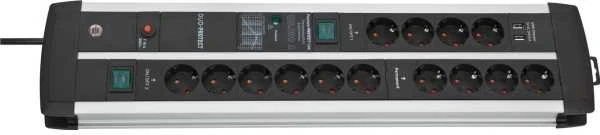 Carruzzo Brennenstuhl 1392000232 elektros tinklo ilgintuvas 3 m 14 AC išvestis(ys / čių) Vidaus Juoda, Sidabras