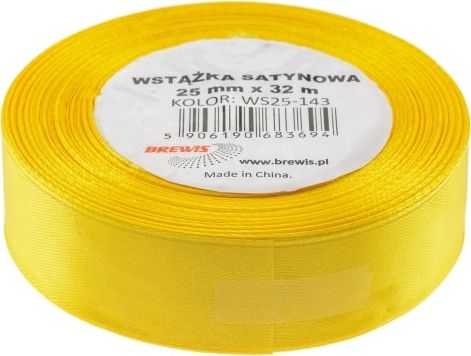BREWIS Wstążka satynowa 25mm/32mm spalva 143 geltona Brewis