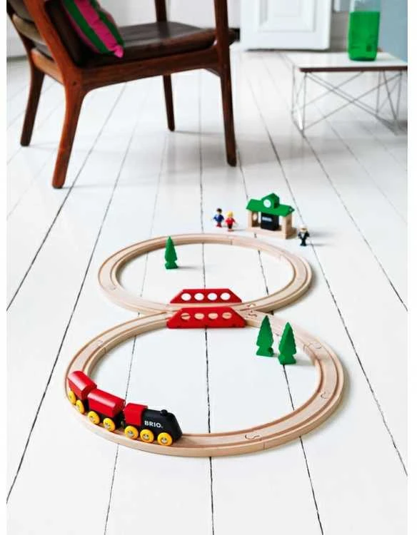 Brio Railway BRIO traukinių rinkinys medinis, 8 dalys, 33028