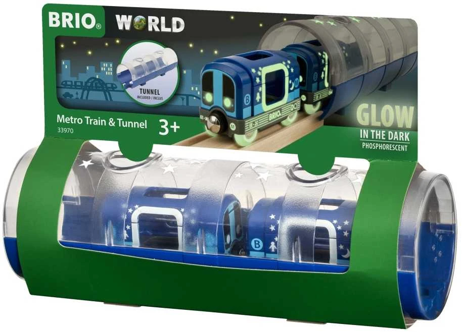 Brio Ravensburger Traukinukų rinkinys metro su tuneliu ir šviesos efektais